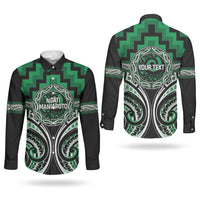 Aotearoa Ngati Maniapoto Personalised Couples Matching Tank Maxi Dress and Long Sleeve Button Shirt Maori Iwi Poutama Puhoro Tattoo LT14 - Polynesian Pride