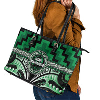 Aotearoa Ngati Maniapoto Leather Tote Bag Maori Iwi Poutama Puhoro Tattoo LT14 - Polynesian Pride