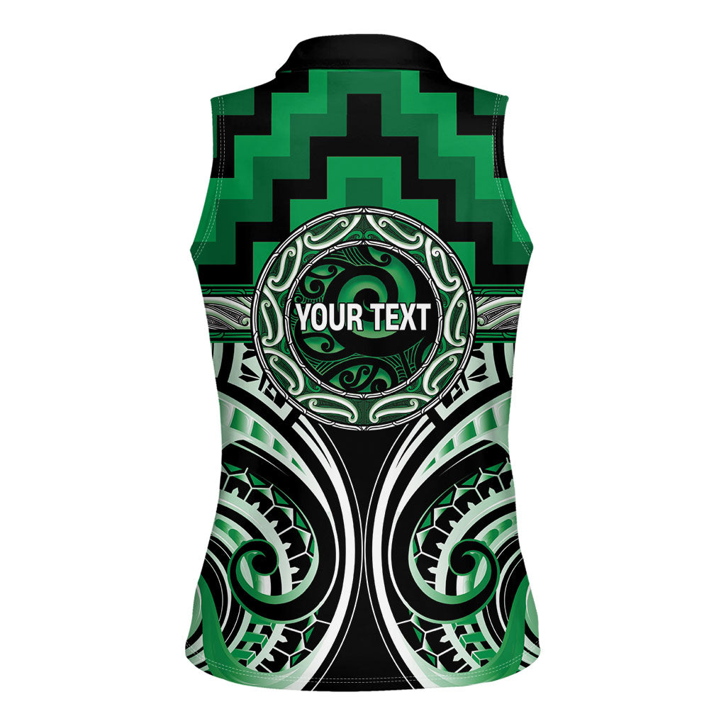 Aotearoa Ngati Maniapoto Personalised Women Sleeveless Polo Shirt Maori Iwi Poutama Puhoro Tattoo LT14 - Polynesian Pride