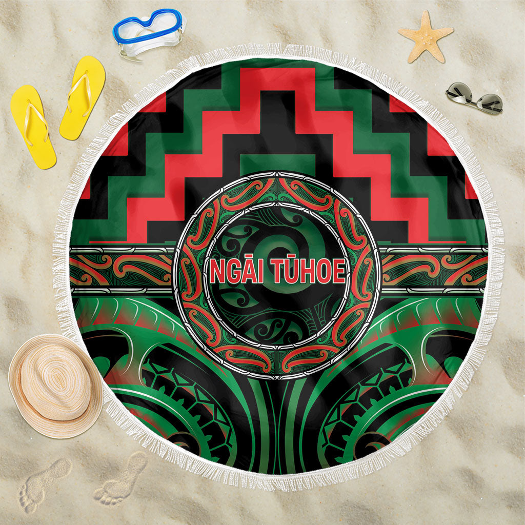 Aotearoa Ngai Tuhoe Beach Blanket Maori Iwi Poutama Puhoro Tattoo LT14 One Size 150cm Green - Polynesian Pride