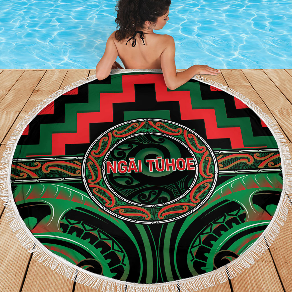 Aotearoa Ngai Tuhoe Beach Blanket Maori Iwi Poutama Puhoro Tattoo LT14 - Polynesian Pride