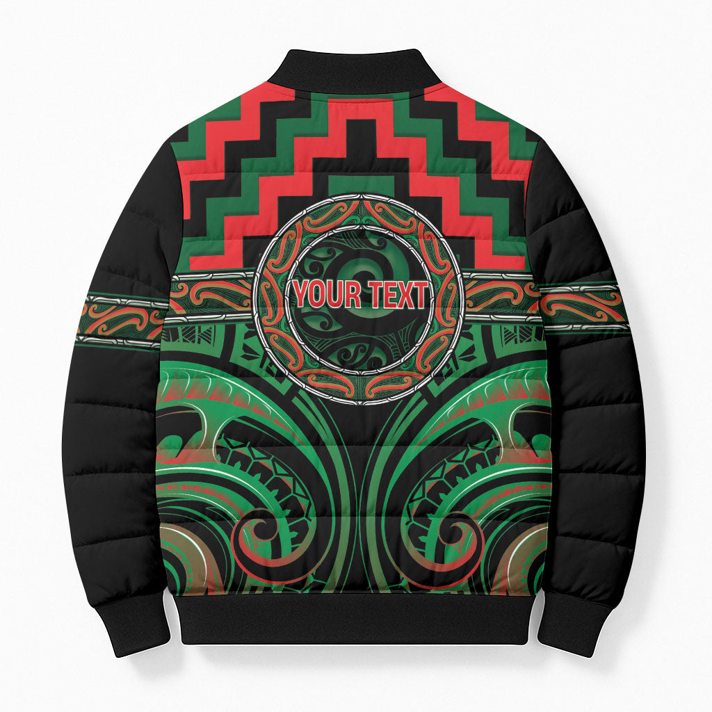 Aotearoa Ngai Tuhoe Personalised Bomber Puffer Jacket Maori Iwi Poutama Puhoro Tattoo LT14 - Polynesian Pride