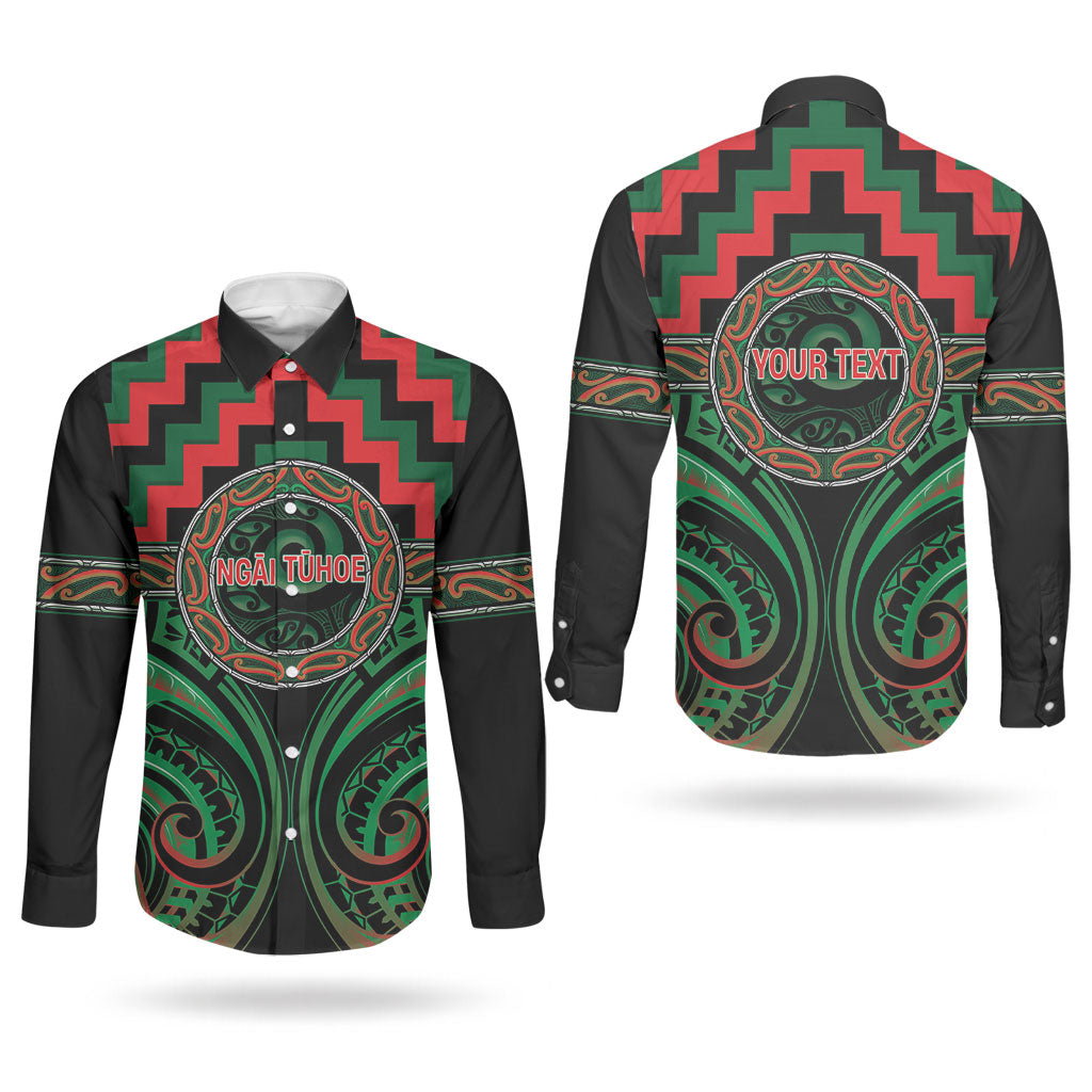 Aotearoa Ngai Tuhoe Personalised Couples Matching Tank Maxi Dress and Long Sleeve Button Shirt Maori Iwi Poutama Puhoro Tattoo LT14 - Polynesian Pride