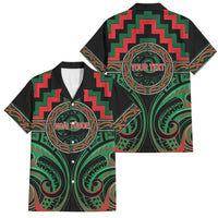 Aotearoa Ngai Tuhoe Personalised Family Matching Long Sleeve Bodycon Dress and Hawaiian Shirt Maori Iwi Poutama Puhoro Tattoo LT14 Dad's Shirt - Short Sleeve Green - Polynesian Pride