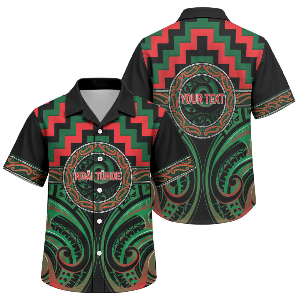 Aotearoa Ngai Tuhoe Personalised Family Matching Short Sleeve Bodycon Dress and Hawaiian Shirt Maori Iwi Poutama Puhoro Tattoo LT14 Son's Shirt Green - Polynesian Pride