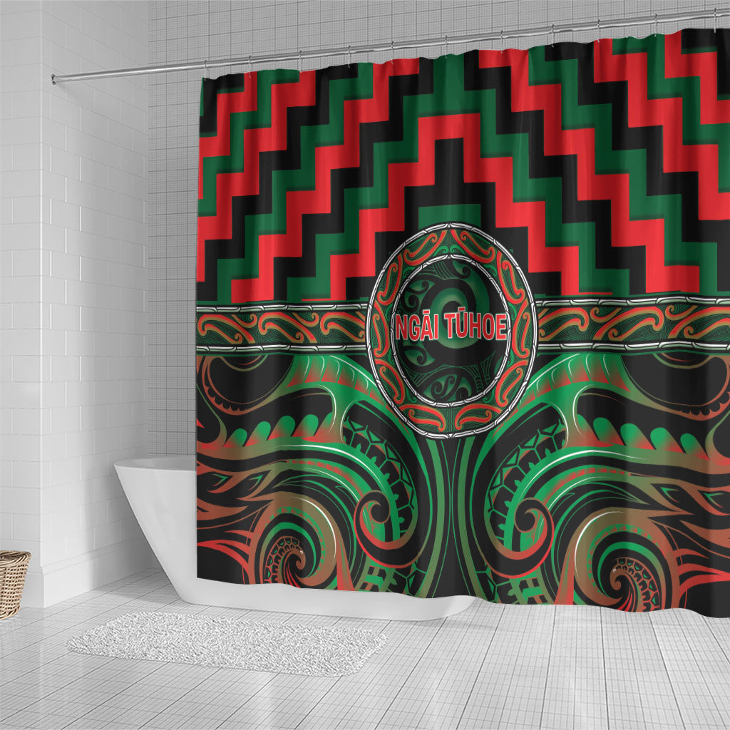 Aotearoa Ngai Tuhoe Shower Curtain Maori Iwi Poutama Puhoro Tattoo LT14 - Polynesian Pride