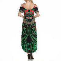 Aotearoa Ngai Tuhoe Personalised Summer Maxi Dress Maori Iwi Poutama Puhoro Tattoo LT14 - Polynesian Pride
