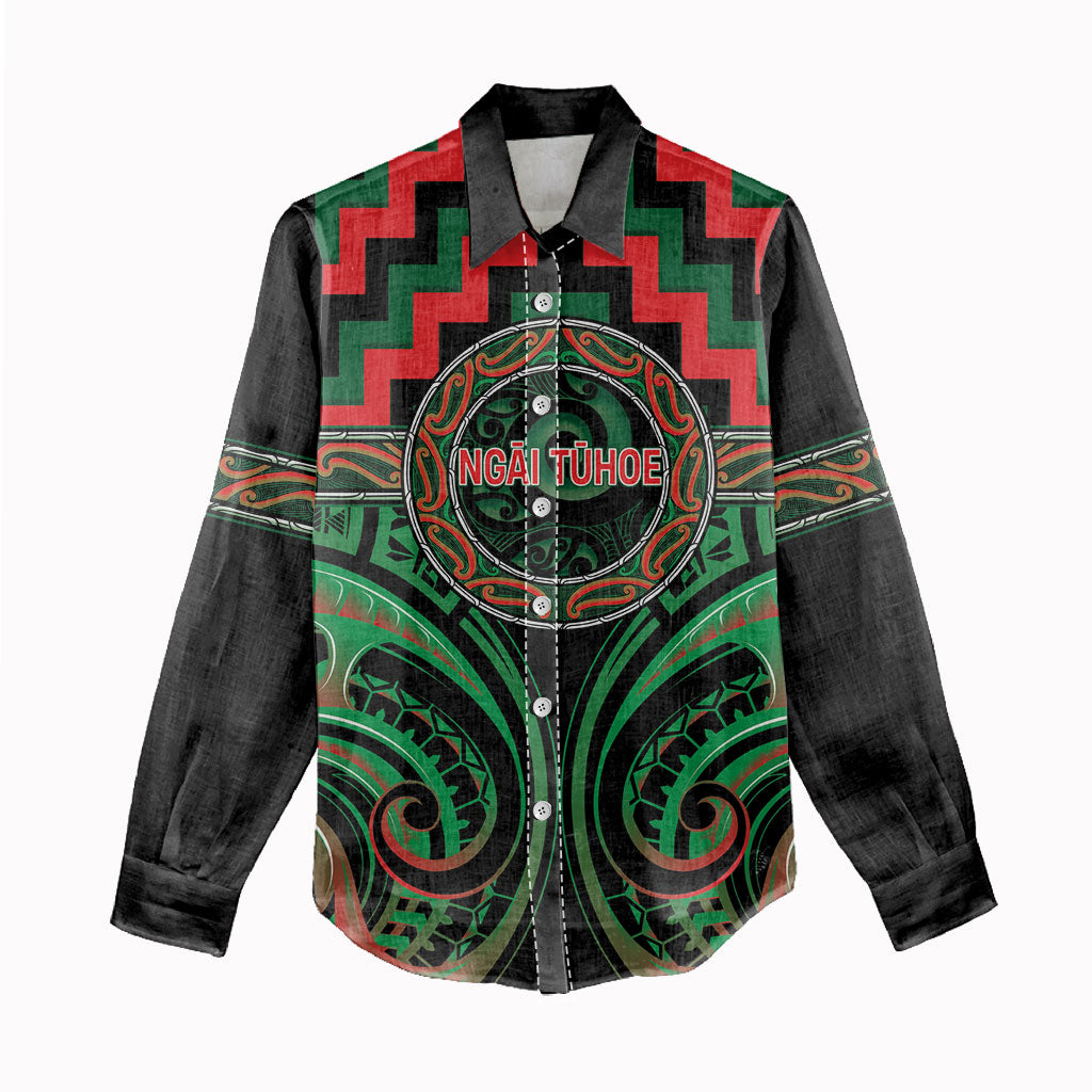 Aotearoa Ngai Tuhoe Personalised Women Casual Shirt Maori Iwi Poutama Puhoro Tattoo LT14 - Polynesian Pride