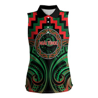 Aotearoa Ngai Tuhoe Personalised Women Sleeveless Polo Shirt Maori Iwi Poutama Puhoro Tattoo LT14 Female Green - Polynesian Pride