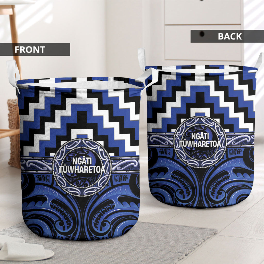 Aotearoa Ngati Tuwharetoa Laundry Basket Maori Iwi Poutama Puhoro Tattoo LT14 - Polynesian Pride