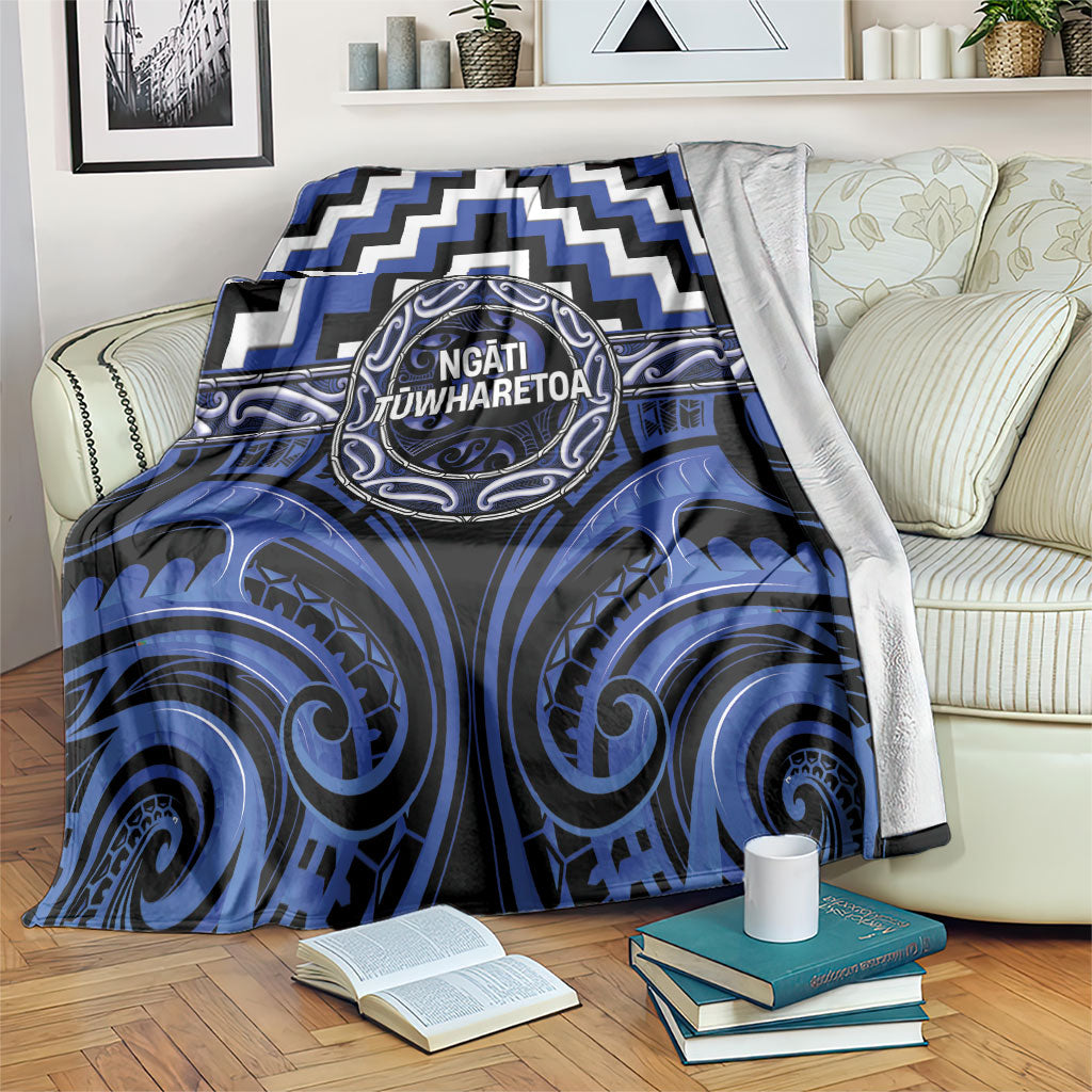 Aotearoa Ngati Tuwharetoa Blanket Maori Iwi Poutama Puhoro Tattoo LT14 Blue - Polynesian Pride