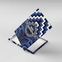 Aotearoa Ngati Tuwharetoa Canvas Wall Art Maori Iwi Poutama Puhoro Tattoo LT14 With Frame Blue - Polynesian Pride