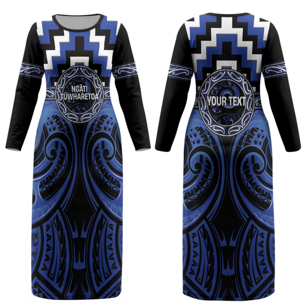 Aotearoa Ngati Tuwharetoa Personalised Couples Matching Long Sleeve Bodycon Dress and Long Sleeve Button Shirt Maori Iwi Poutama Puhoro Tattoo LT14 - Polynesian Pride