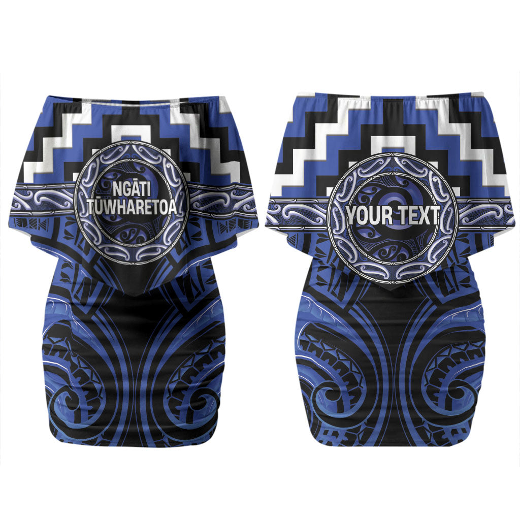 Aotearoa Ngati Tuwharetoa Personalised Couples Matching Off Shoulder Short Dress and Hawaiian Shirt Maori Iwi Poutama Puhoro Tattoo LT14 - Polynesian Pride