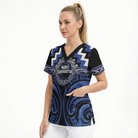 Aotearoa Ngati Tuwharetoa Personalised Scrub Top Maori Iwi Poutama Puhoro Tattoo LT14 - Polynesian Pride