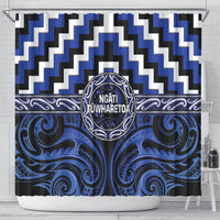 Aotearoa Ngati Tuwharetoa Shower Curtain Maori Iwi Poutama Puhoro Tattoo LT14 - Polynesian Pride