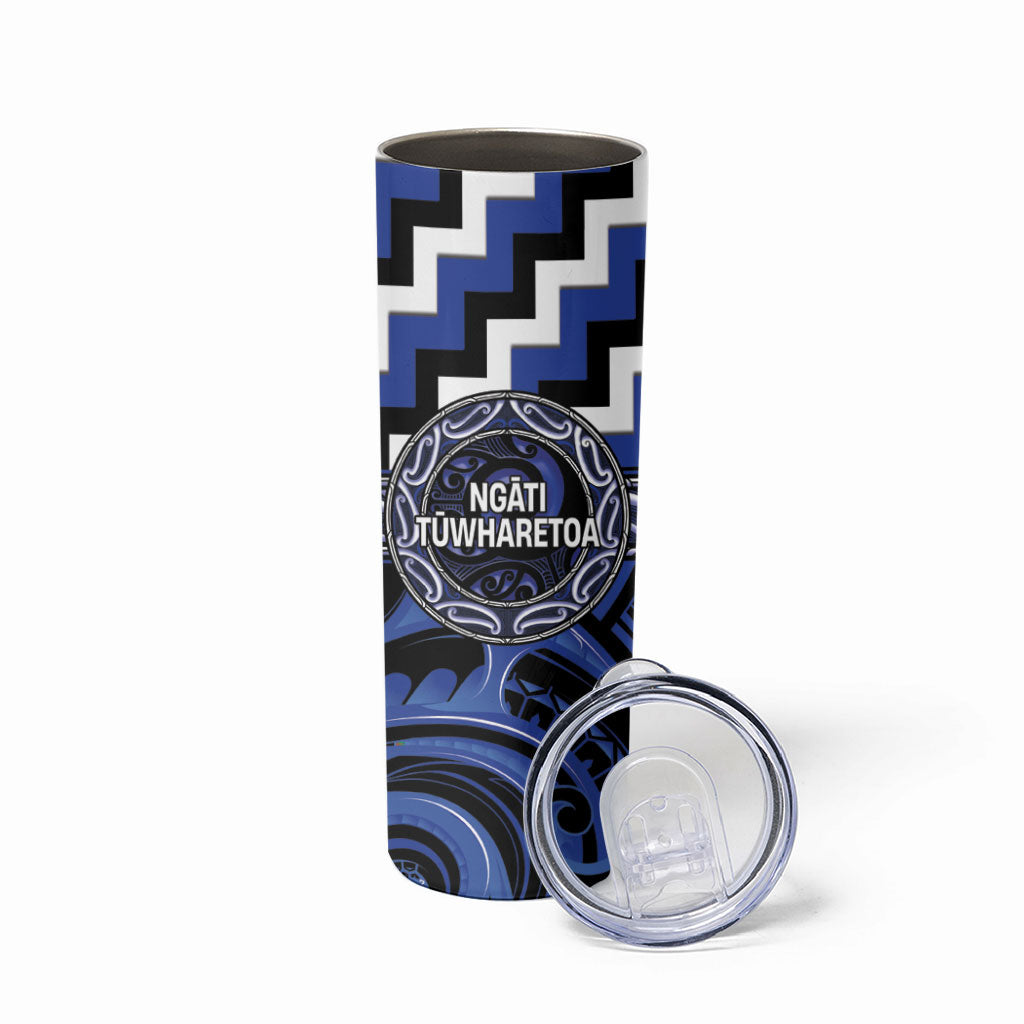 Aotearoa Ngati Tuwharetoa Personalised Skinny Tumbler Maori Iwi Poutama Puhoro Tattoo LT14 - Polynesian Pride