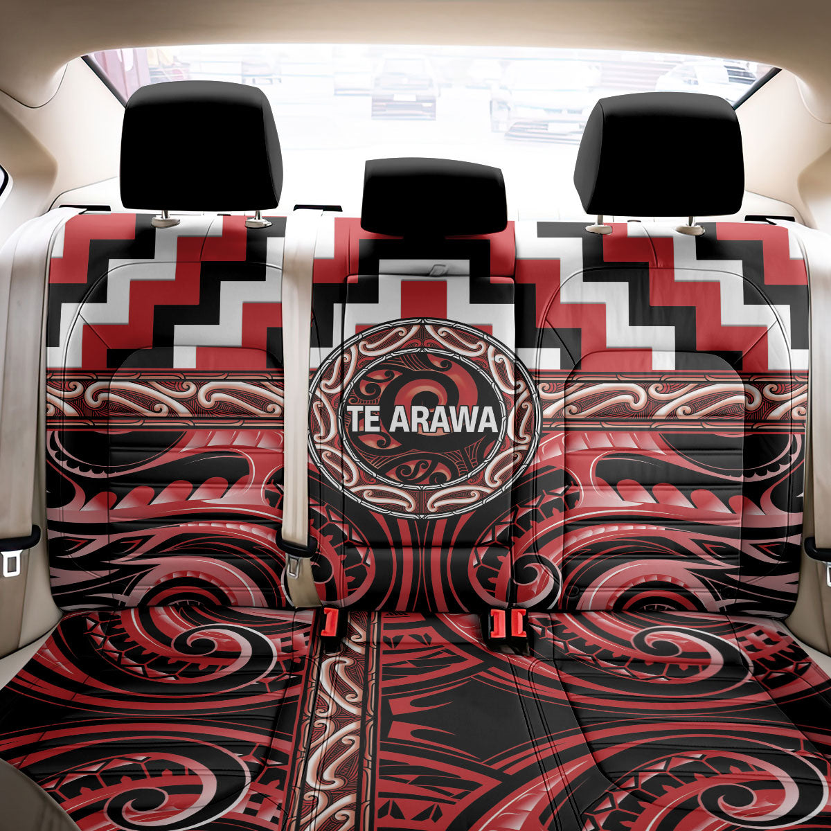 Aotearoa Te Arawa Back Car Seat Cover Maori Iwi Poutama Puhoro Tattoo LT14 - Polynesian Pride