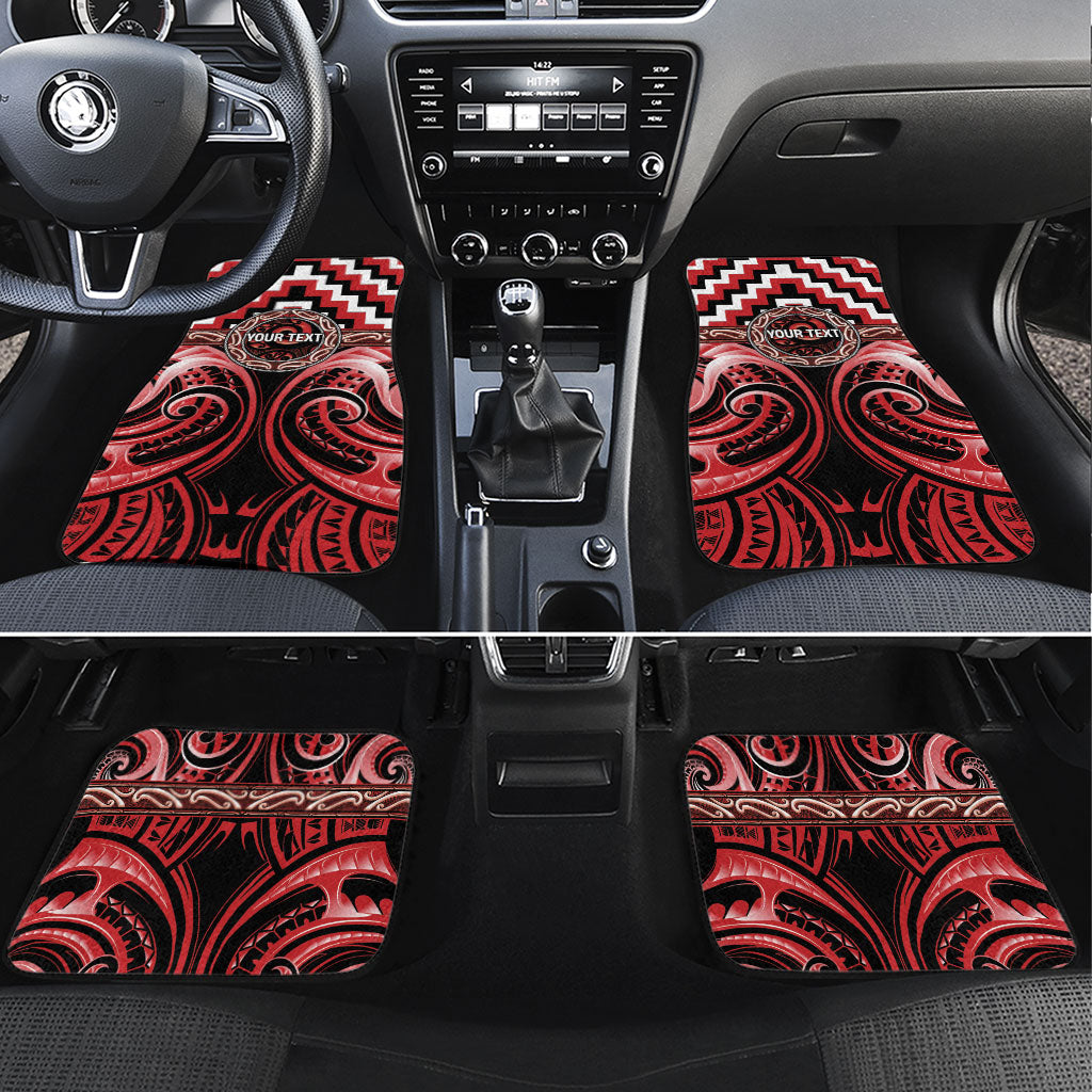 Aotearoa Te Arawa Personalised Car Mats Maori Iwi Poutama Puhoro Tattoo LT14 Set 4pcs Red - Polynesian Pride
