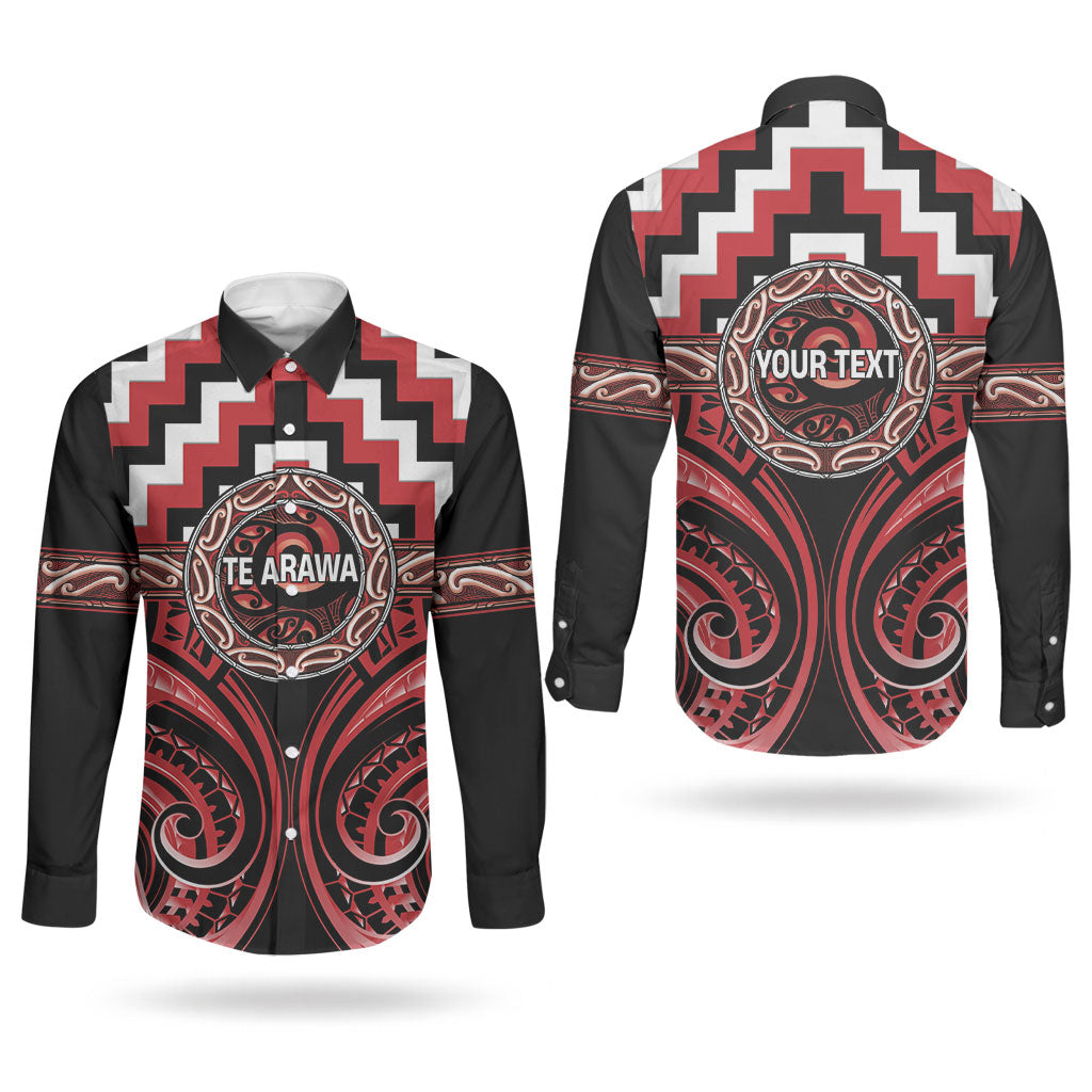 Aotearoa Te Arawa Personalised Couples Matching Off Shoulder Maxi Dress and Long Sleeve Button Shirt Maori Iwi Poutama Puhoro Tattoo LT14 - Polynesian Pride