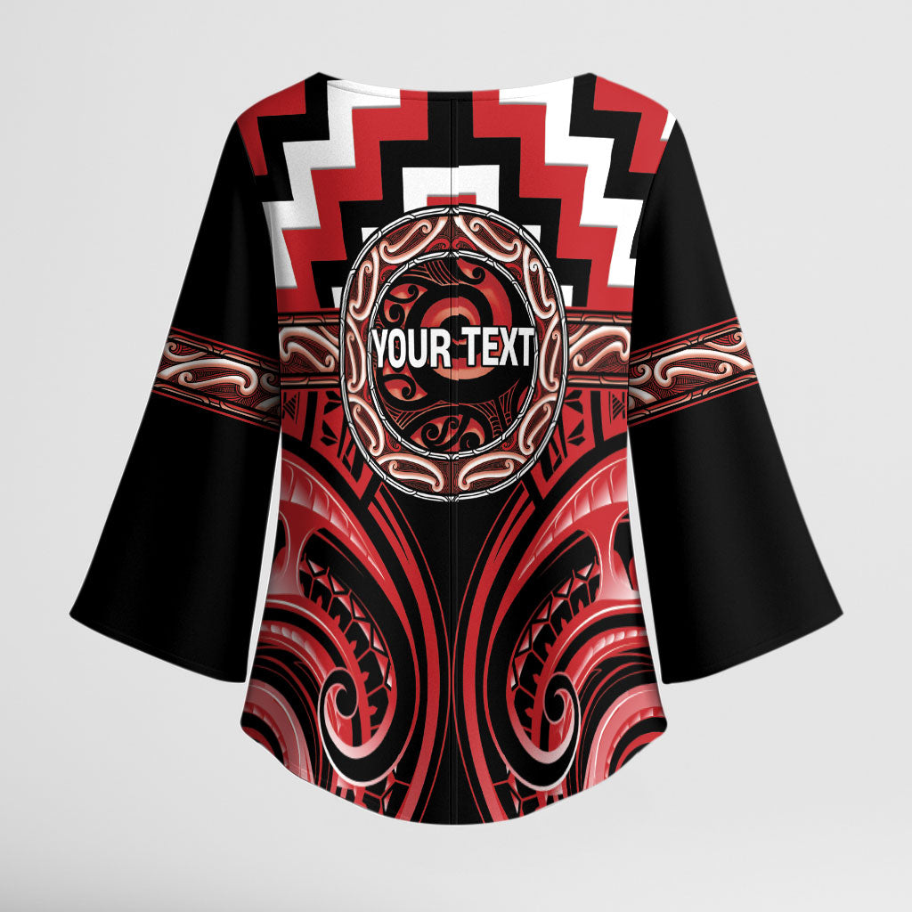 Aotearoa Te Arawa Personalised Kimono Sleeve Blouse Maori Iwi Poutama Puhoro Tattoo LT14 - Polynesian Pride