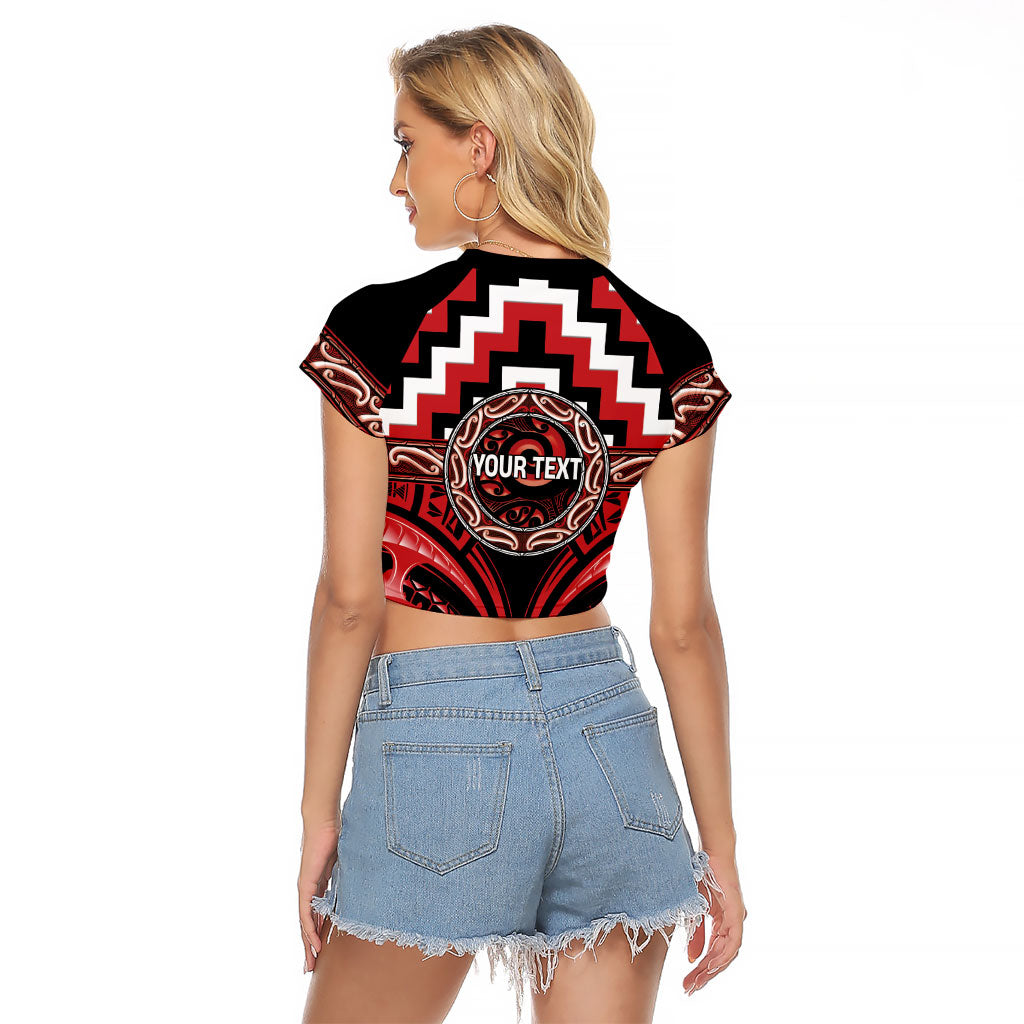 Aotearoa Te Arawa Personalised Raglan Cropped T Shirt Maori Iwi Poutama Puhoro Tattoo LT14 - Polynesian Pride