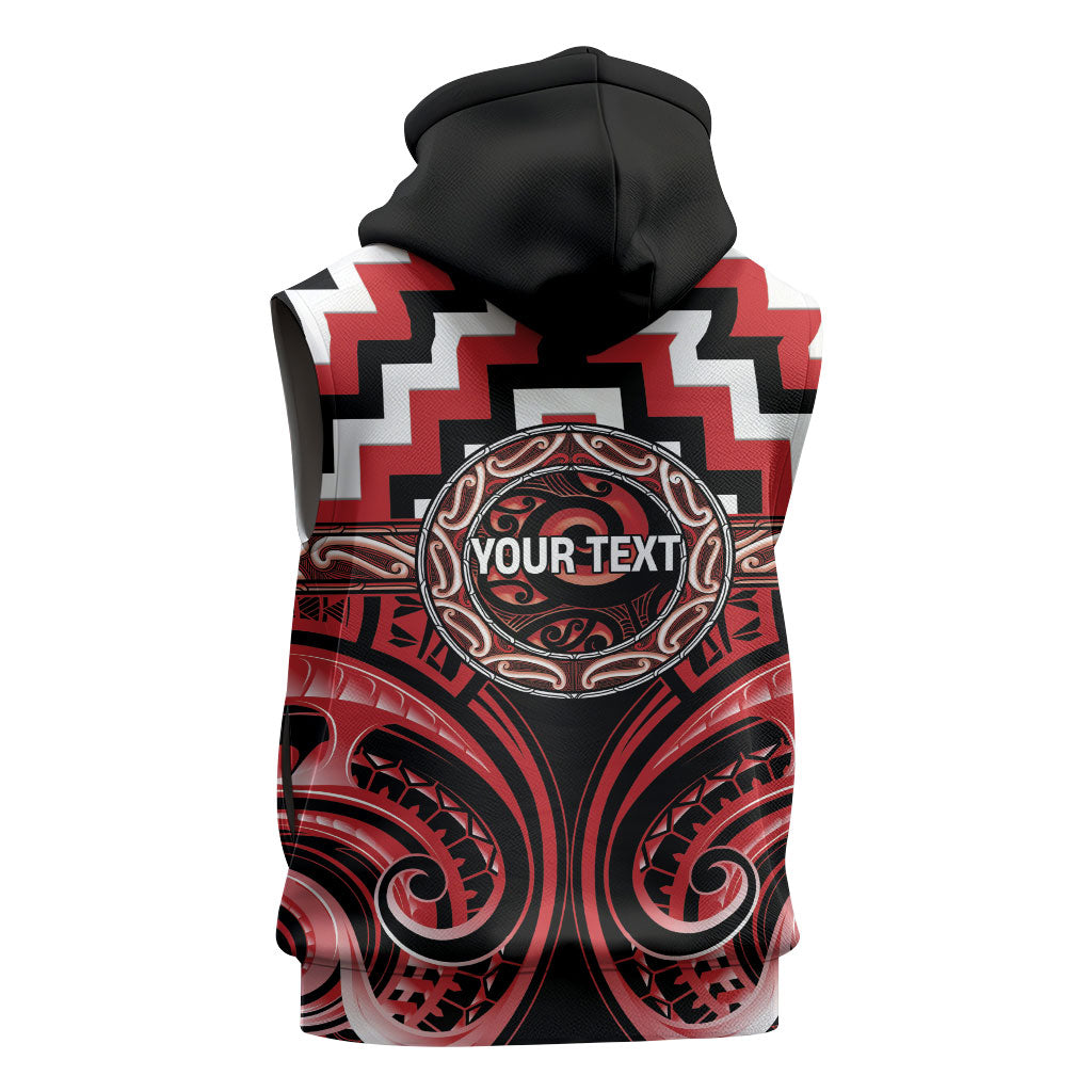 Aotearoa Te Arawa Personalised Sleeveless Hoodie Maori Iwi Poutama Puhoro Tattoo LT14 - Polynesian Pride