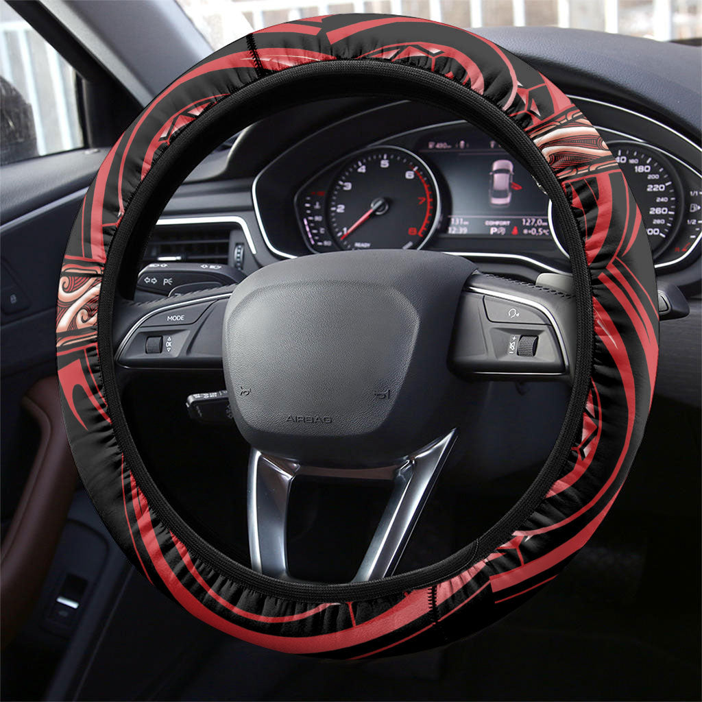 Aotearoa Te Arawa Steering Wheel Cover Maori Iwi Poutama Puhoro Tattoo LT14 - Polynesian Pride
