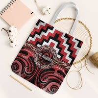 Aotearoa Te Arawa Tote Bag Maori Iwi Poutama Puhoro Tattoo LT14 White Strap One Size Red - Polynesian Pride