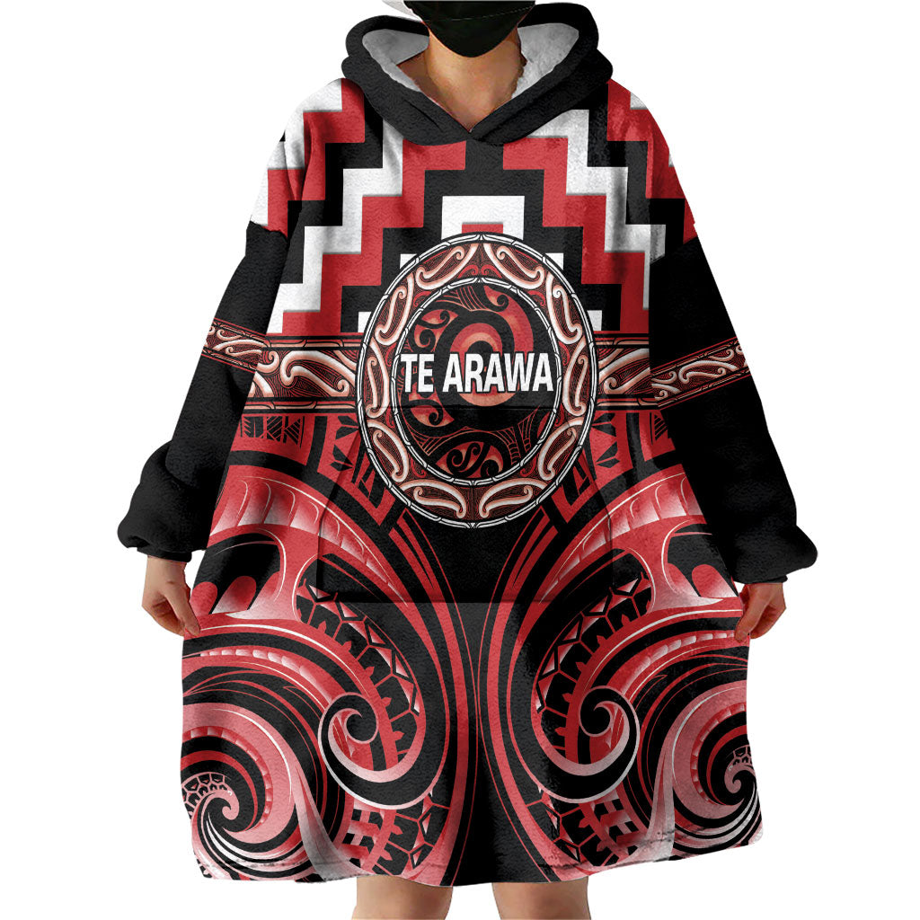 Aotearoa Te Arawa Personalised Wearable Blanket Hoodie Maori Iwi Poutama Puhoro Tattoo LT14 - Polynesian Pride