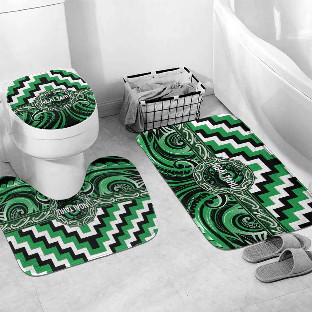 Aotearoa Ngai Tahu Bathroom Set Maori Iwi Poutama Puhoro Tattoo LT14 Mat Set Only (3 pcs) One Size Green - Polynesian Pride