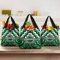 Aotearoa Ngai Tahu Grocery Bag Maori Iwi Poutama Puhoro Tattoo LT14 3-pack One Size Green - Polynesian Pride