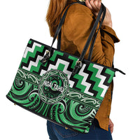 Aotearoa Ngai Tahu Leather Tote Bag Maori Iwi Poutama Puhoro Tattoo LT14 - Polynesian Pride
