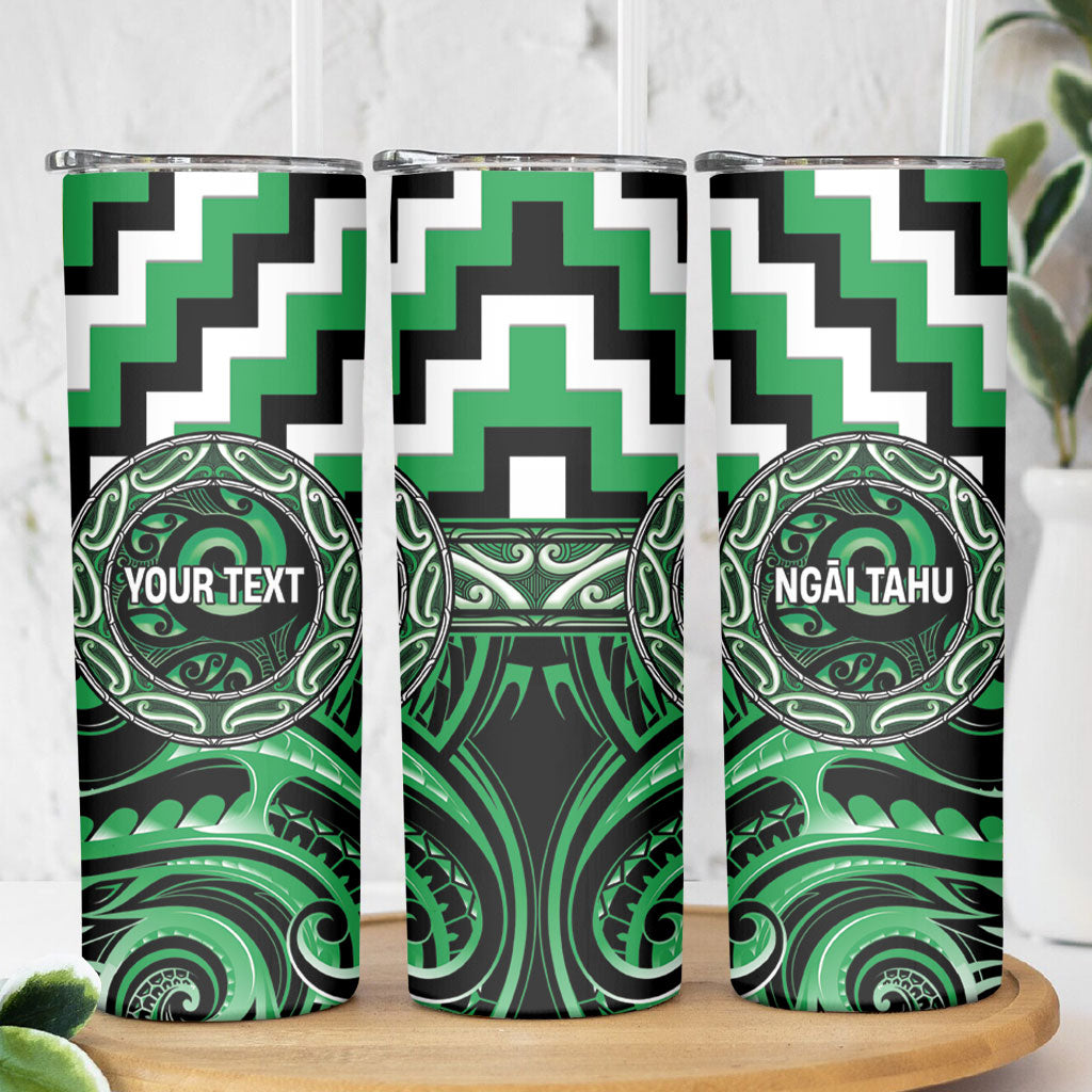 Aotearoa Ngai Tahu Personalised Skinny Tumbler Maori Iwi Poutama Puhoro Tattoo LT14 - Polynesian Pride