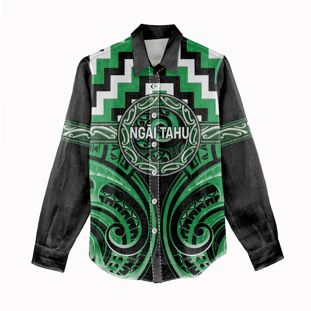 Aotearoa Ngai Tahu Personalised Women Casual Shirt Maori Iwi Poutama Puhoro Tattoo LT14 - Polynesian Pride