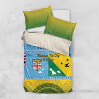 Personalised Malampa Fiji Day Bedding Set 10 October Fijian Tapa Flag Style