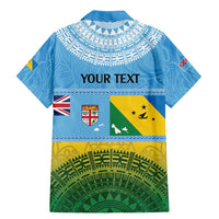 Personalised Malampa Fiji Day Family Matching Mermaid Dress and Hawaiian Shirt 10 October Fijian Tapa Flag Style LT14 - Polynesian Pride