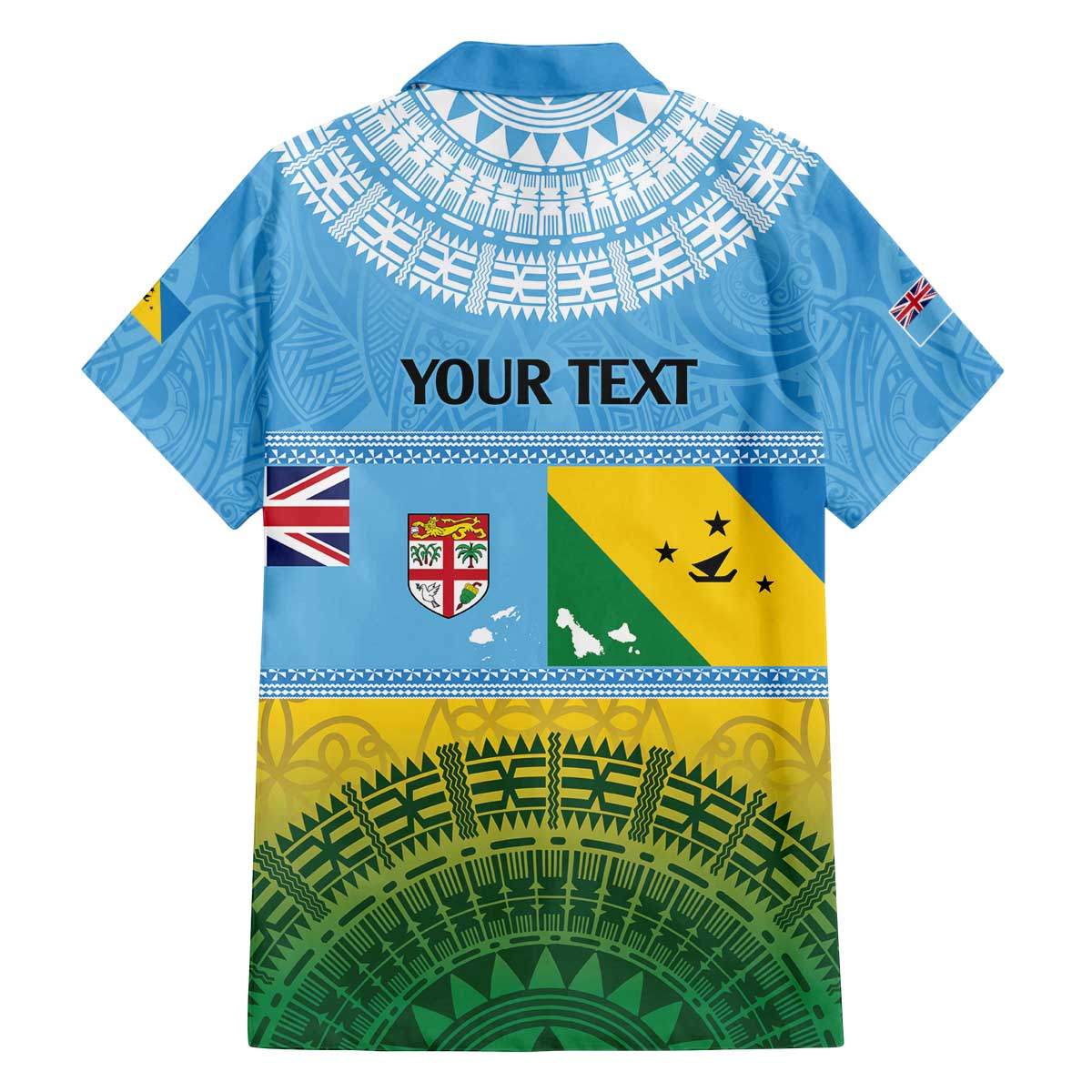 Personalised Malampa Fiji Day Family Matching Puletasi and Hawaiian Shirt 10 October Fijian Tapa Flag Style LT14 - Polynesian Pride