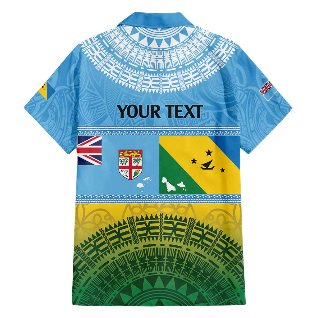 Personalised Malampa Fiji Day Family Matching Short Sleeve Bodycon Dress and Hawaiian Shirt 10 October Fijian Tapa Flag Style LT14 - Polynesian Pride