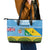 Personalised Malampa Fiji Day Leather Tote Bag 10 October Fijian Tapa Flag Style