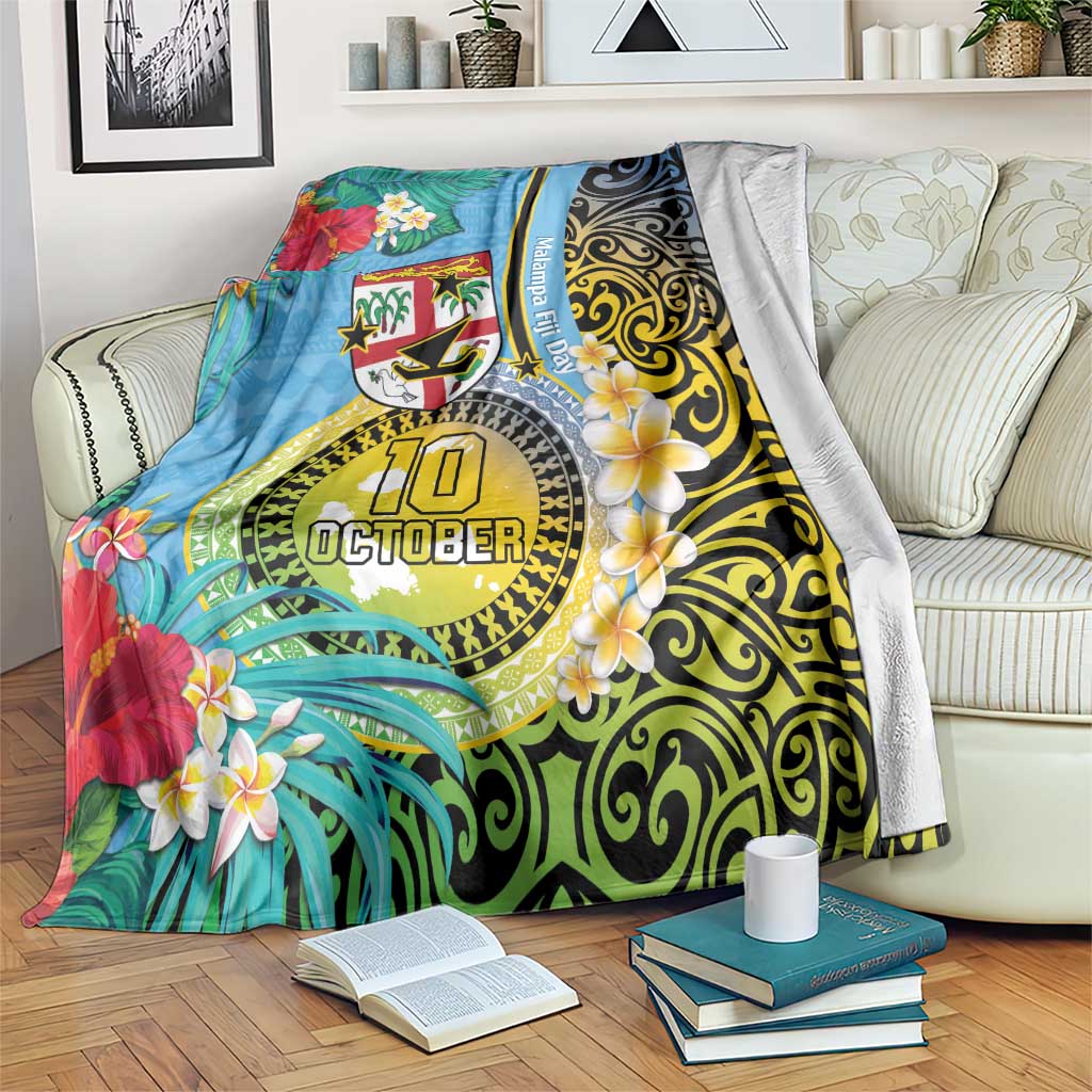 Vanuatu Malampa Fiji Day Blanket Happy 10 October With Maps Tropical Flowers