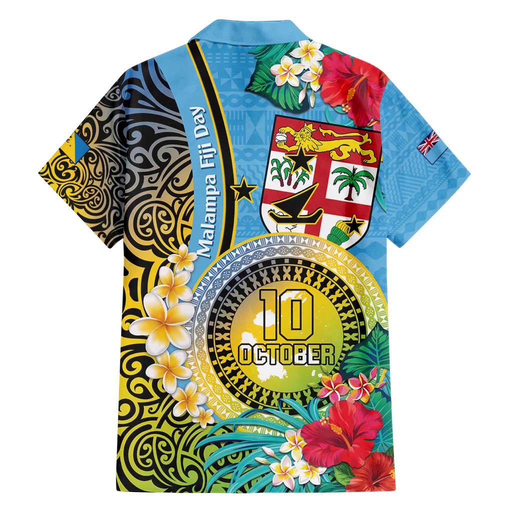 Vanuatu Malampa Fiji Day Family Matching Long Sleeve Bodycon Dress and Hawaiian Shirt Happy 10 October With Maps Tropical Flowers LT14 - Polynesian Pride