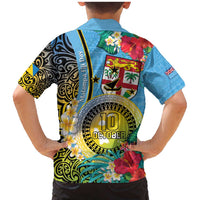 Vanuatu Malampa Fiji Day Family Matching Mermaid Dress and Hawaiian Shirt Happy 10 October With Maps Tropical Flowers LT14 - Polynesian Pride