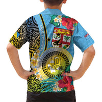 Vanuatu Malampa Fiji Day Family Matching Short Sleeve Bodycon Dress and Hawaiian Shirt Happy 10 October With Maps Tropical Flowers LT14 - Polynesian Pride