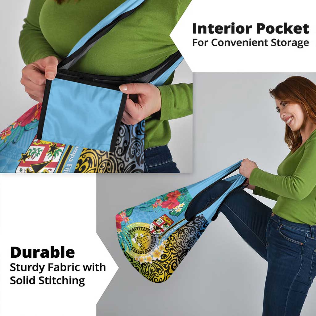 Vanuatu Malampa Fiji Day Grocery Bag Happy 10 October With Maps Tropical Flowers