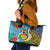 Vanuatu Malampa Fiji Day Leather Tote Bag Happy 10 October With Maps Tropical Flowers