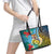 Vanuatu Malampa Fiji Day Leather Tote Bag Happy 10 October With Maps Tropical Flowers