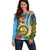 Vanuatu Malampa Fiji Day Off Shoulder Sweater Happy 10 October With Maps Tropical Flowers