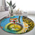 Vanuatu Malampa Fiji Day Round Carpet Happy 10 October With Maps Tropical Flowers