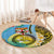 Vanuatu Malampa Fiji Day Round Carpet Happy 10 October With Maps Tropical Flowers